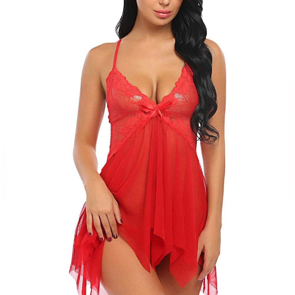 Avidlove | Open Front Babydoll Lingerie | Red